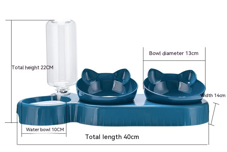 Anti-Roll Double Pet Bowl for Cats