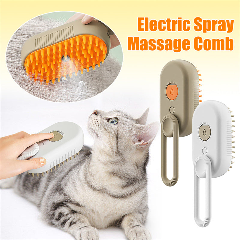 3-in-1 Electric Steam Pet Brush – Grooming & Massage