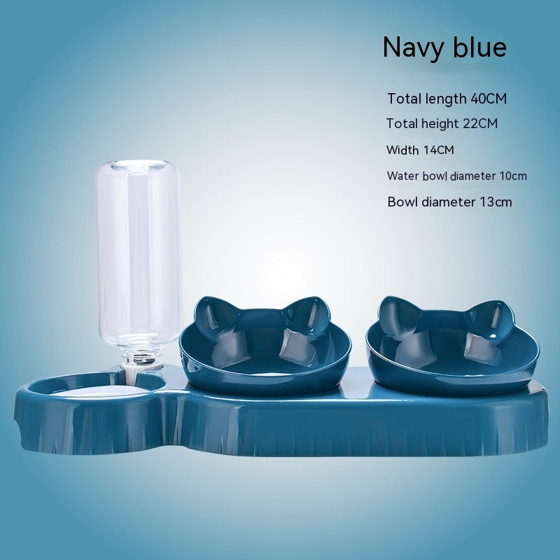 Anti-Roll Double Pet Bowl for Cats