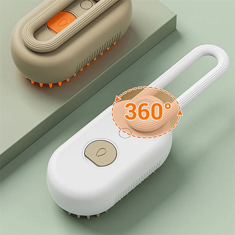 3-in-1 Electric Steam Pet Brush – Grooming & Massage