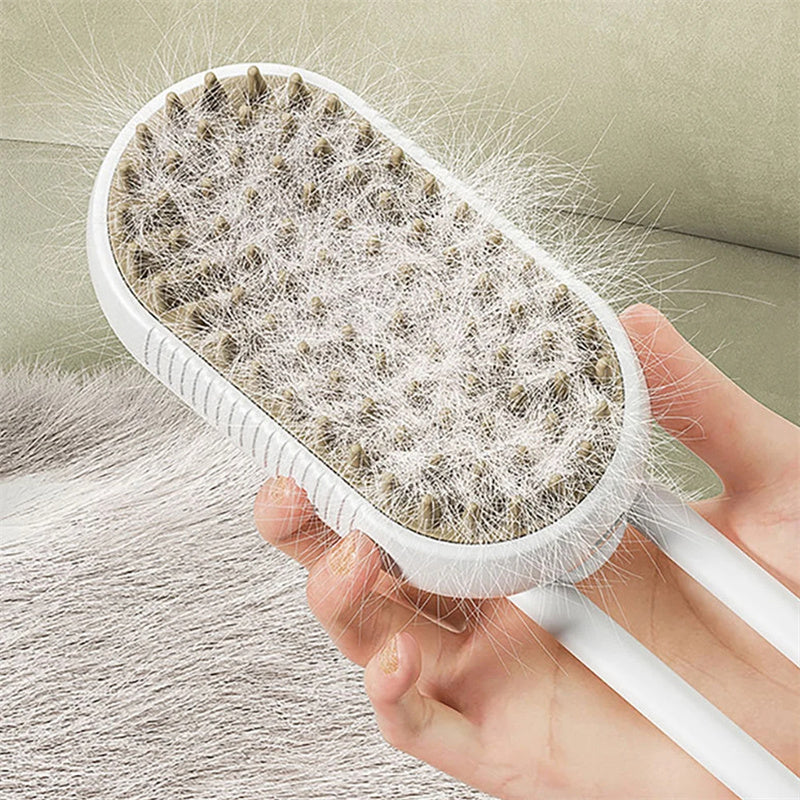 3-in-1 Electric Steam Pet Brush – Grooming & Massage