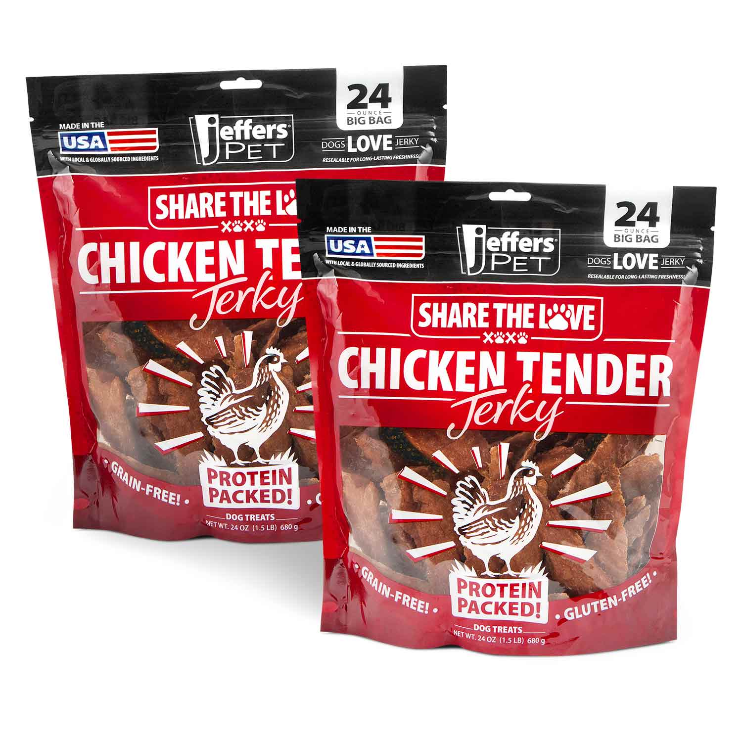 Jeffers Chicken Jerky Dog Treats | 100% Natural, Grain-Free, Made in USA