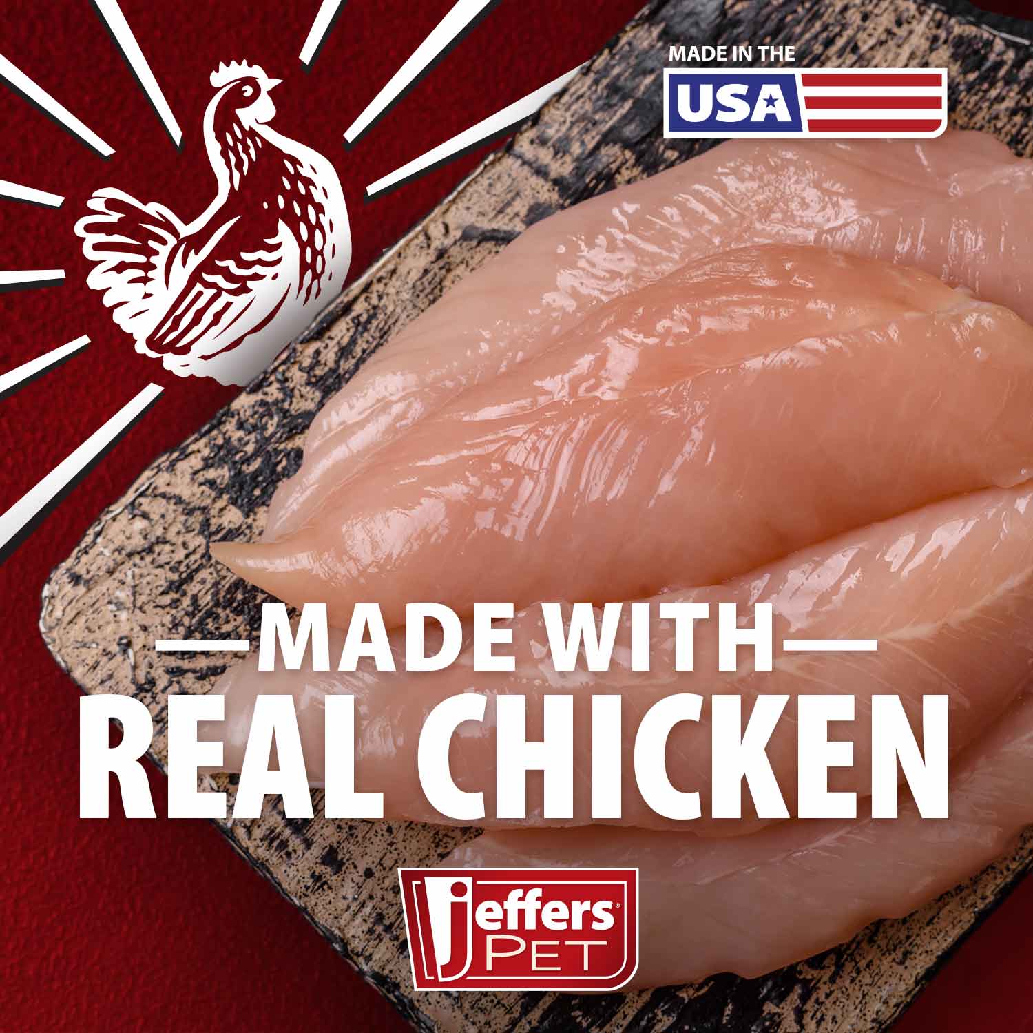 Jeffers Chicken Jerky Dog Treats | 100% Natural, Grain-Free, Made in USA